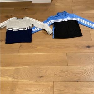 Boys adidas crew neck and jacket zip up set